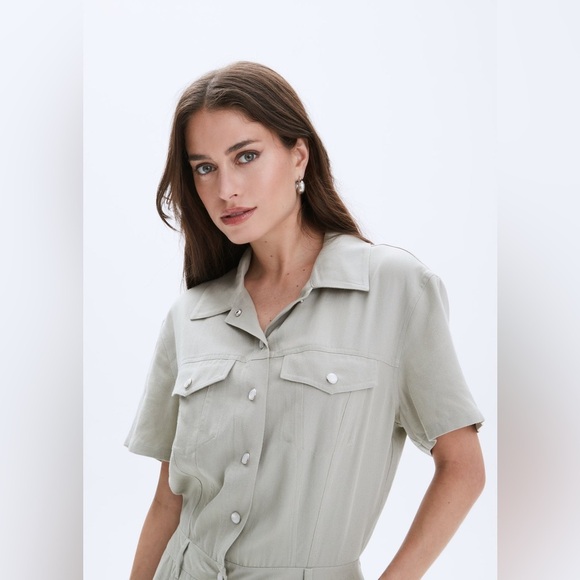 CHRLDR Brinna Twill Jean Jumpsuit – Moss | Size Small - Picture 4 of 4